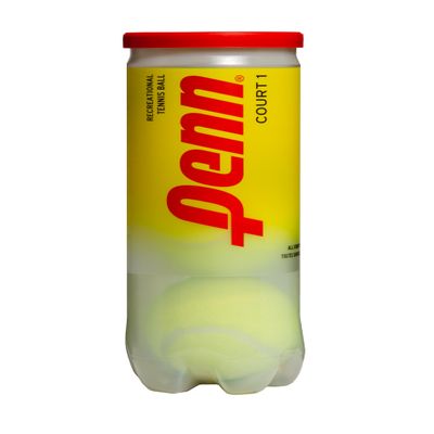 Penn Court 1 Recreational Tennis Balls - Regular Duty Felt Pressurized Tennis Balls - 1 Can, 3 Balls