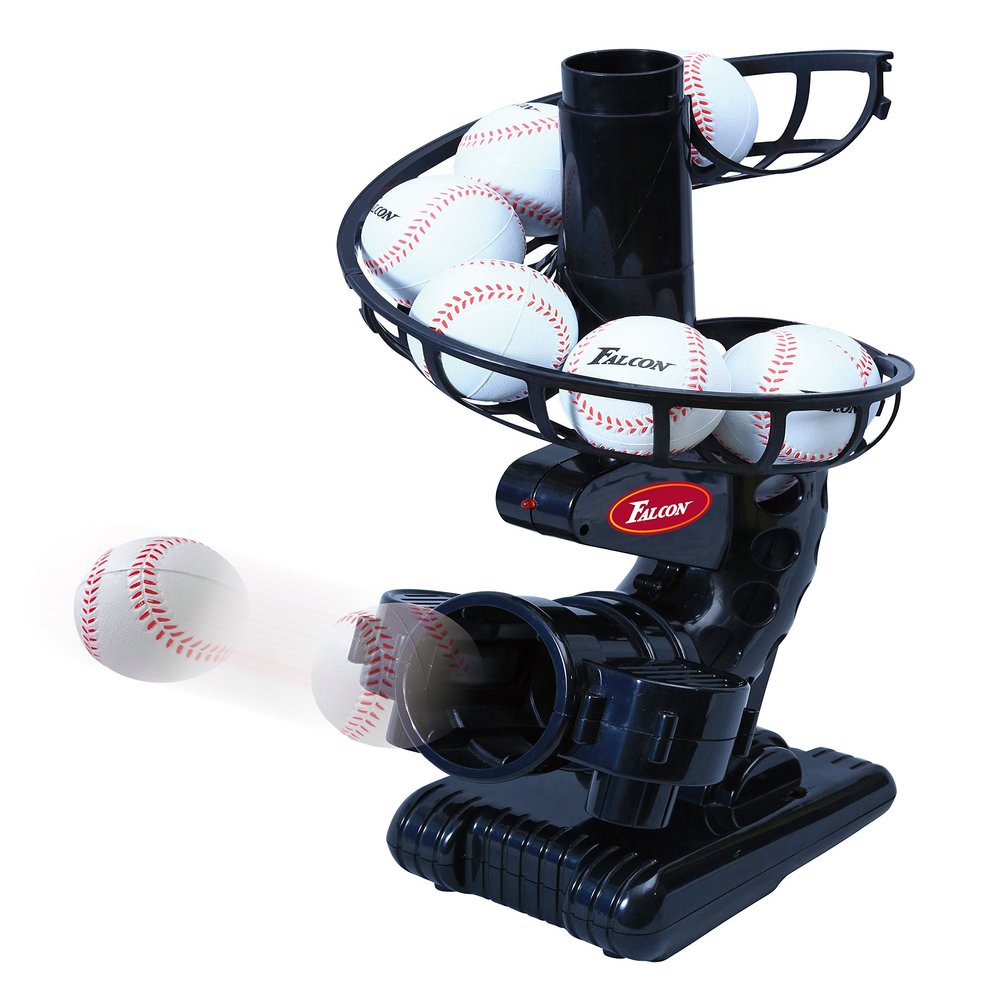 SAKURAI ENJOY FAMILY Electric Baseball Batting Machine, 2500 Balls, 8-Piece Set, Black, Plastic or Rubber, Machine Stitched