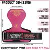 Cobra Grips PRO Weight Lifting Gloves Heavy Duty Straps Alternative to Power Lifting Hooks for Deadlifts with Built in Adjustable Neoprene Padded Wrist Wrap Support Bodybuilding (FIT Red Leather) view 2