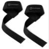 Harbinger Padded Cotton Lift Straps, Black - Soft, Supportive Neotek Wrist Pads - 21.5" Length, 1.5" Width - Reinforced Edges & Heavy-duty Stitching - Cushions Wrists for Lifting Support view 1