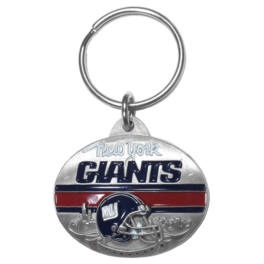 NFL New York Giants Oval Carved Metal Key Chain