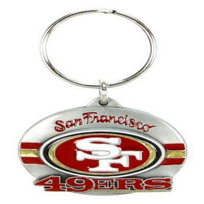 San Francisco 49ers Oval Carved Metal Key Chain