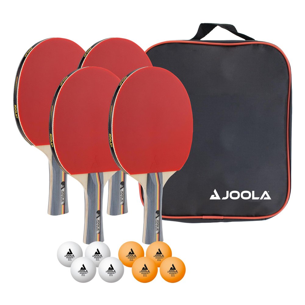 JOOLA Team School Table Tennis Set  4 Paddles, 8 Balls & Carry Bag for Indoor/Outdoor Play