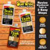STAR BRITE Teak Kit - Restore Decks, Patio, Outdoor Furniture, Boats & Fine Wood - Marine Grade Teak Cleaner & Brightener Set With Premium Golden Teak Oil Finish - Renew, Refinish & Protect (081202) view 3