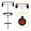 BRIS Stainless Steel Boat Launching Dolly for Inflatable with 16 Wheels Hand Trailer view 3