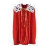 Beistle Child King and Queen Robe  Red Velvet-Style Royal Cape with Faux Fur Trim and Gold Piping for Costumes, Fantasy Dress-Up Play, Storybook Themes & Regal Celebrations, Youth Size, 33" view 1