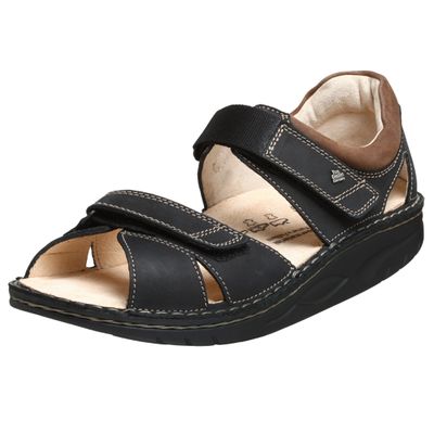 Finn Comfort Men's Samara Sandal,Black/Havanna Buggy,45 EU (US Men's 12 M)