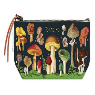 Cavallini & Co. Foraging Vintage Style Zippered Canvas Mini Pouch