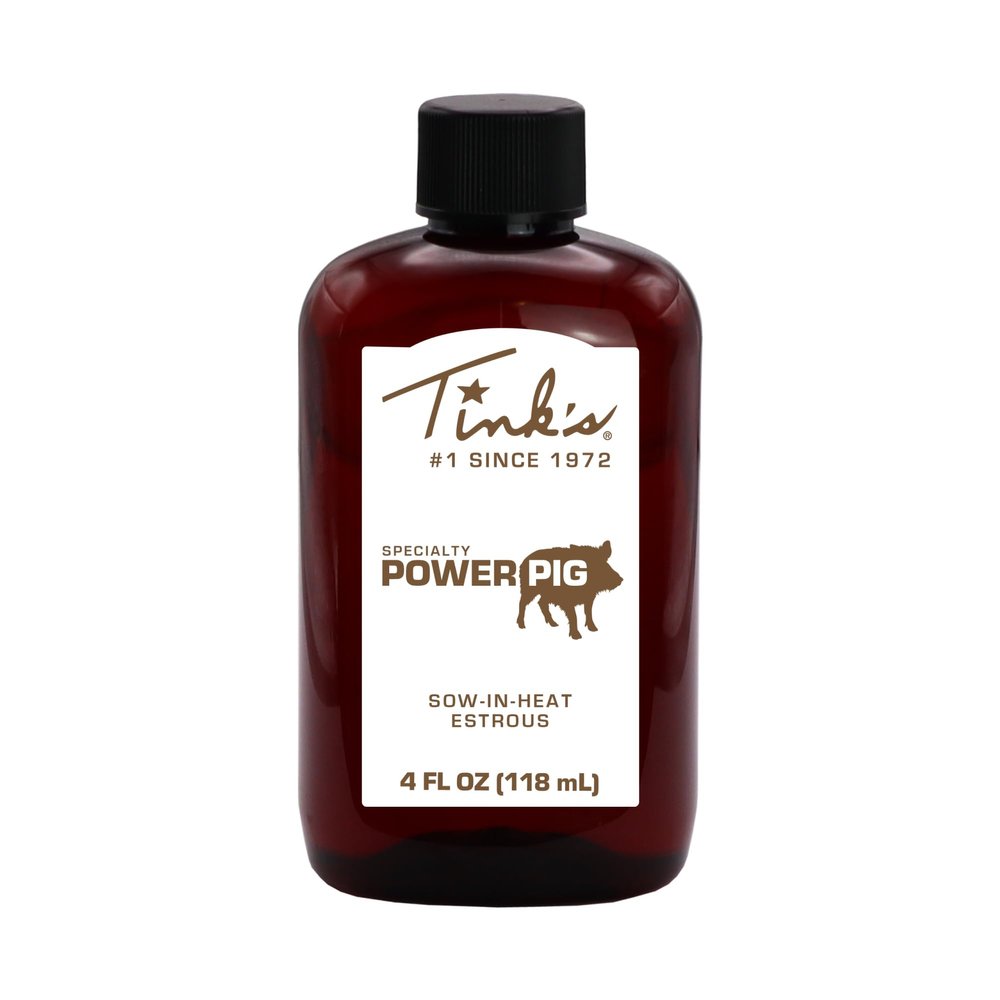 TINK'S Synthetic Power Pig Attractant Liquid Sow-in-Heat Boar Urine Scent for Hunting (4 oz)  Long Lasting Sow-in-Heat Boar Urine Hunting Scents  Hunting Lure/Attractant  Advanced Hog Lure