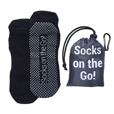 Women's Yoga and Pilates Socks with Arch Support Non Slip Grip Blister Tab in Carrying Bag