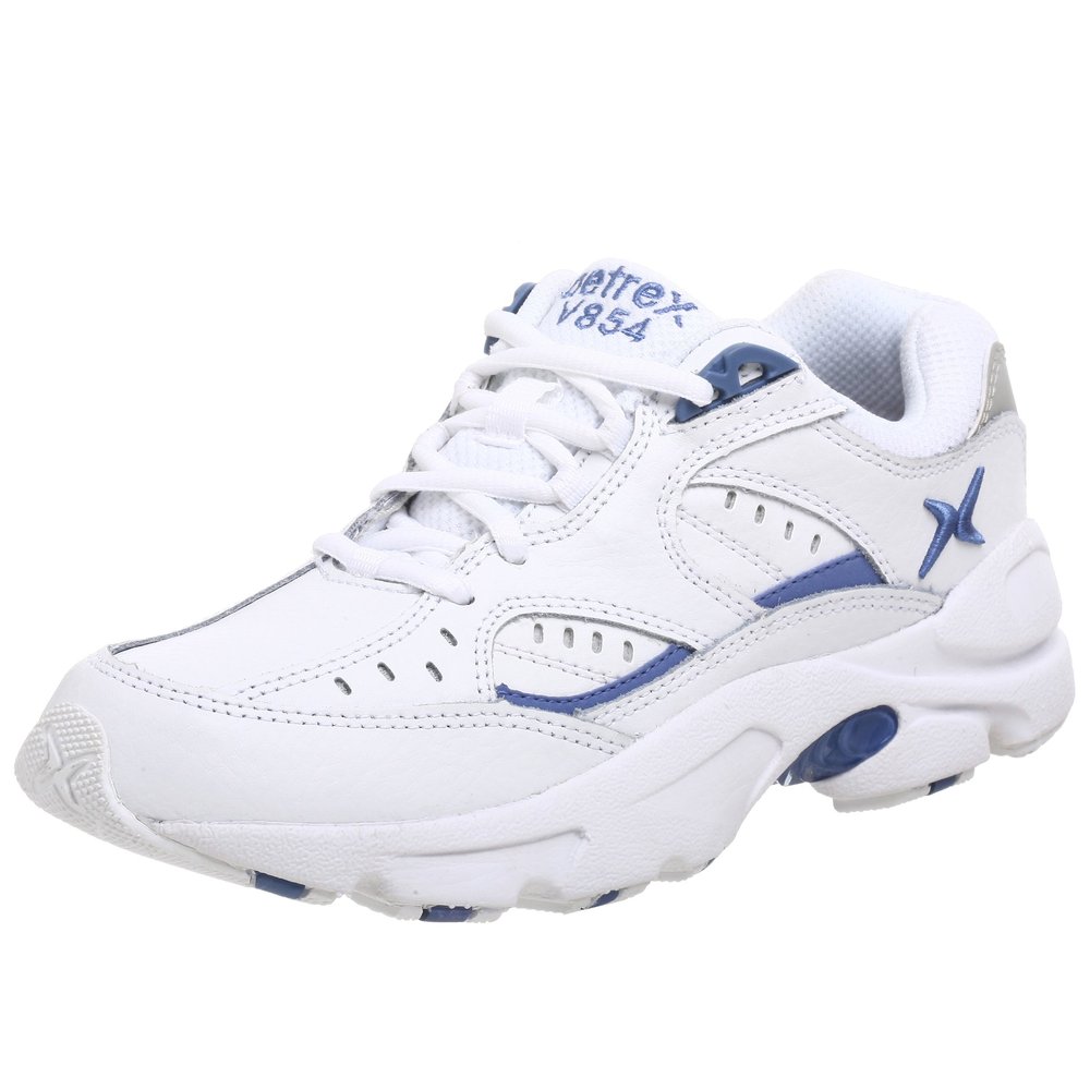 Apex Shoe's V854W Athletic Walking, White/Periwinkle, 7