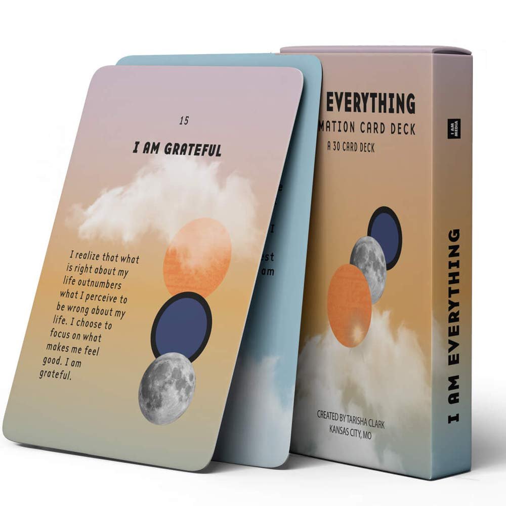 I AM & CO I AM Everything Affirmation Cards Deck - 30 Card Deck - Daily Affirmation Cards for Self Love, Positive Mindset, Motivation & Manifestation - Mindfulness and Self Care Inspirational Cards