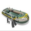 INTEX 68351EP Seahawk 4 Inflatable Boat Set: Includes Deluxe 54in Boat Oars and High-Output Pump  SuperStrong PVC  Fishing Rod Holders  4-Person  1050lb Weight Capacity view 1
