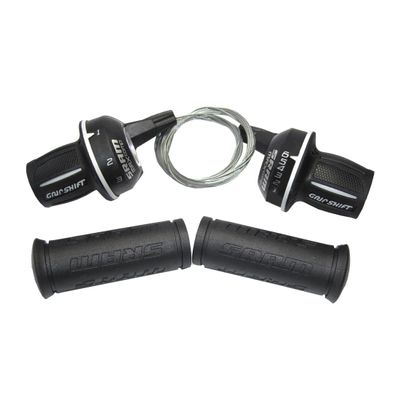 SRAM MRX Comp 6-Speed Microfriction Shifter Set with Integrated Stationary Grips - Compatible with & SRAM Mountain Bike Drivetrains, Durable Twist-Style Ergonomic Design, Affordable Performanc