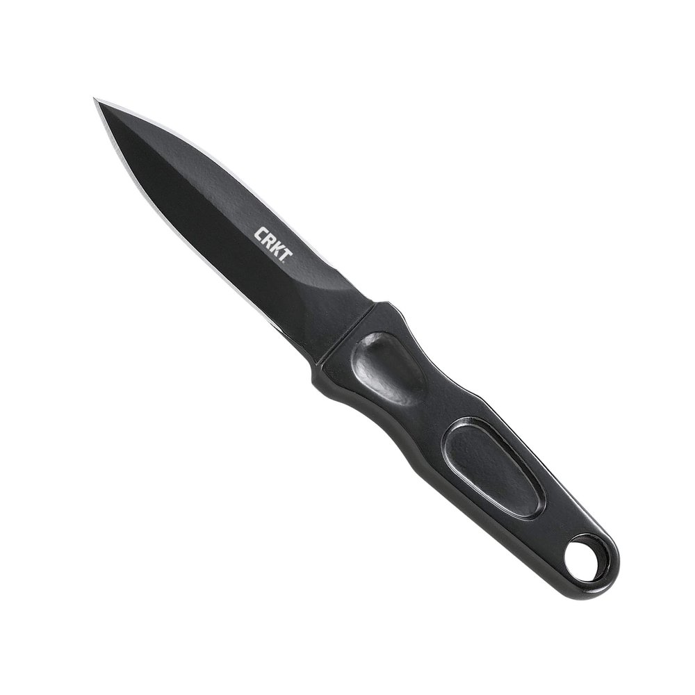 CRKT Sting Fixed Blade Knife with Sheath: 1055 Carbon Steel Plain Edge Blade, 1055 Carbon Steel Handle, 2020