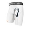 Shock Doctor Compression Shorts with Protective Bio-Flex Cup, Moisture Wicking Vented Protection, White, Adult, Small view 1