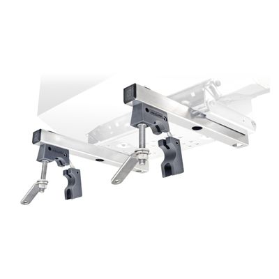 Magma T10-685 Dual Extended Horizontal Round Rail Mount For Magma Rectangular Grill and Fillet Table| Stainless Steel Boat Grill/Table Mount | 1-1/8" to 1-1/4" Dia |Boat Rail BBQ Clamp | Marine Access