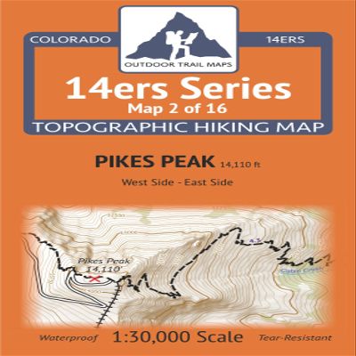 Colorado 14ers Maps Series 2 of 16 - Pikes Peak (East and West)