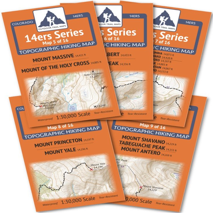 Colorado 14ers Series Sawatch Range Map Pack