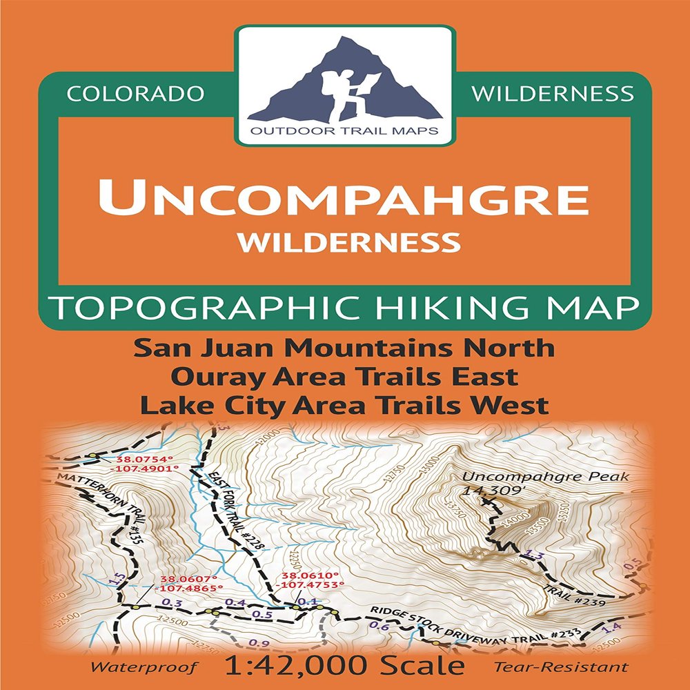 Uncompahgre Wilderness - Colorado Topographic Hiking Map (2019)