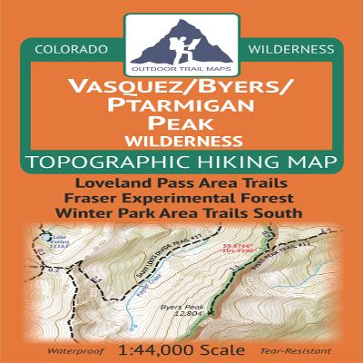 Vasquez/Byers/Ptarmigan Peak Wilderness - Colorado Topographic Hiking Map (2019) - Loveland Pass, Silverthorne, Berthoud Pass areas