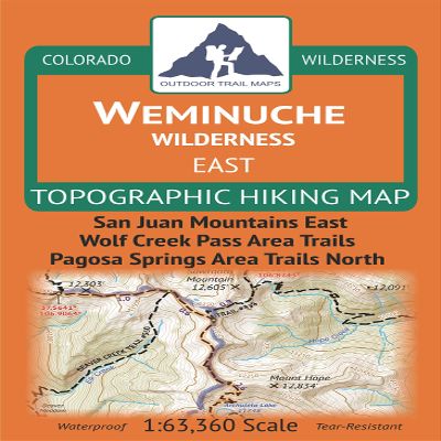 Outdoor Trail Maps Weminuche Wilderness East - Colorado Topographic Hiking Map (2019)