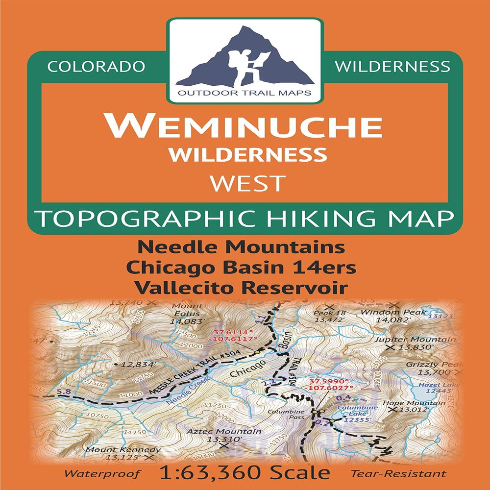 Weminuche Wilderness WEST - Colorado Topographic Hiking Map (2019)