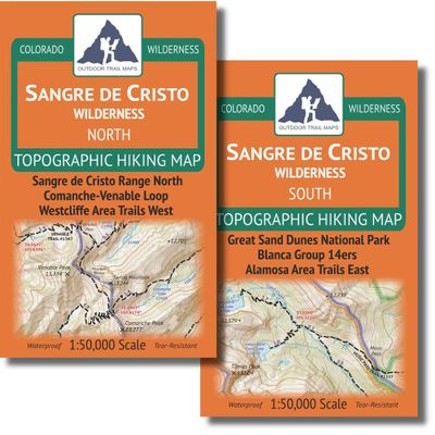 Outdoor Trail Maps Sangre de Cristo Wilderness Map Pack: North Map and South Map