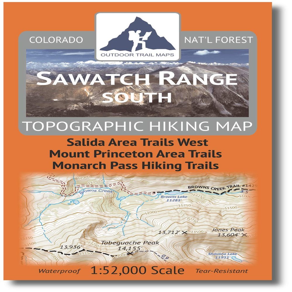 Outdoor Trail Maps Sawatch Range South - Colorado Hiking (2020)