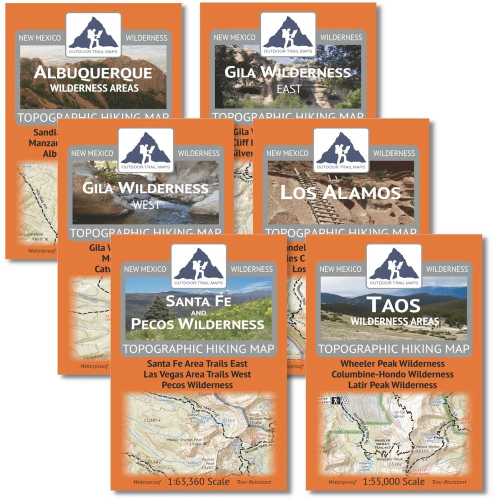 Outdoor Trail Maps New Mexico Hiking Pack - Complete Set (2023)