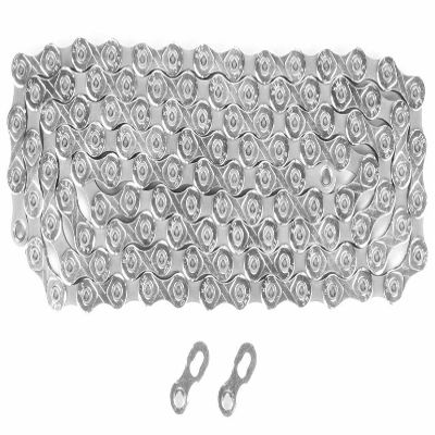 KMC X10-116L, NP/BK 10 Speed Bicycle Chain, silver, 0.5 inches x 0.39 inches (KMC014)