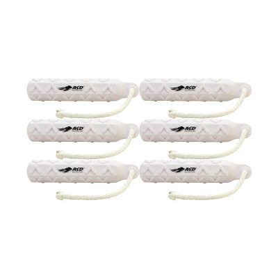 Avery ASD 2" HexaBumper Hunting Sporting Gun Dog Game Retriever Dummy | Water & Upland Mark Training Retrieval Tool | Hexagonal, Floating Design, Easy-Grip Texture, Throw Rope, 6 Pack, White (02711)