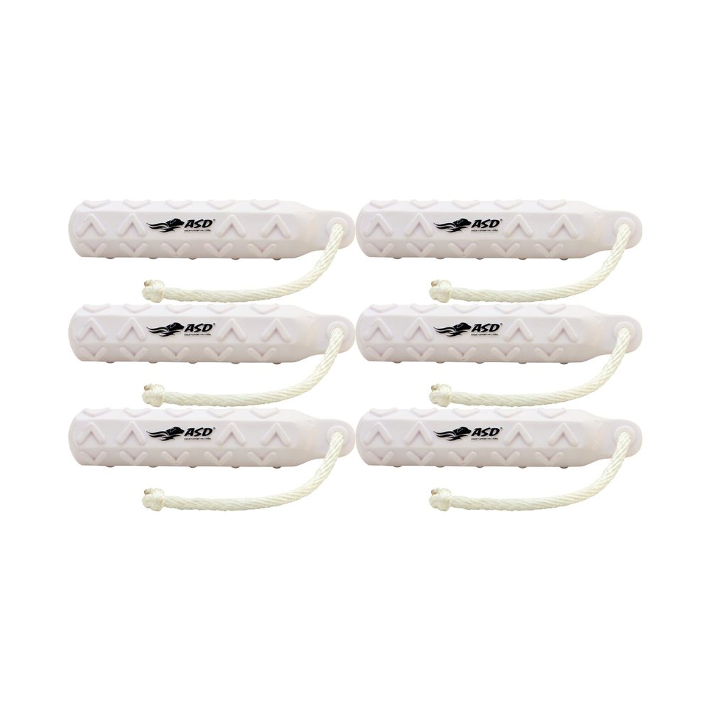 Avery ASD 2" HexaBumper Hunting Sporting Gun Dog Game Retriever Dummy | Water & Upland Mark Training Retrieval Tool | Hexagonal, Floating Design, Easy-Grip Texture, Throw Rope, 6 Pack, White (02711)