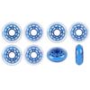 Player's Choice Roller Hockey Wheels Indoor 68mm 78A Soft Inline Skate Clear/Blue 8 Pack view 1