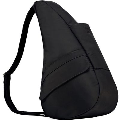 AmeriBag 19" Microfiber Healthy Back Bag Ergonomic Crossbody Sling for Everyday Use, Travel & Walking Comfort (Black)