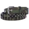 Canvas Faux Bullet Studded Belt - Snap On Interchangeable Buckle, Camouflage | S - 32" view 1