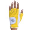 Lady Classic Mesh Half Golf Glove for Women  Premium Cabretta Leather Palm, Breathable Mesh Back, Half-Finger Design Ladies Golf Glove for Enhanced Grip & Comfort  Yellow & White  Left Hand view 1