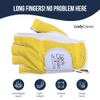 Lady Classic Mesh Half Golf Glove for Women  Premium Cabretta Leather Palm, Breathable Mesh Back, Half-Finger Design Ladies Golf Glove for Enhanced Grip & Comfort  Yellow & White  Left Hand view 2