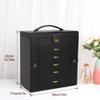 Kendal Extra Large Jewelry Box Jewelry Case PU Leather 6 Tier 5 Drawers Large Storage Capacity with Mirror Jewelry Storage Organizer Great Gift Also Good For Watches LJC-SHD5BK (black) view 2