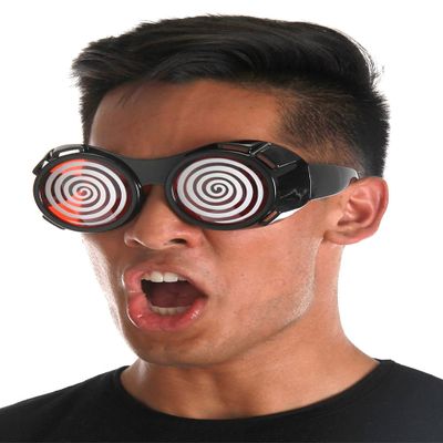 Elope Black & Red X-Ray Goggles for Adults - Sci-Fi Costume Accessory with Red Lens Hypnotic Design