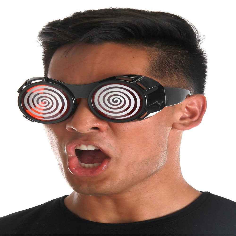 Elope Black & Red X-Ray Goggles for Adults - Sci-Fi Costume Accessory with Red Lens Hypnotic Design