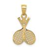 14K Gold Double Tennis Racquet Charm Sports Pendant view 1