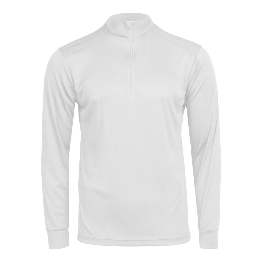 Hot Chillys Men's Peach Skins Solid Zip-T Lightweight Relaxed Fit Base Layer Top | Thermal Long Sleeve Shirt for Men, White, Size: M