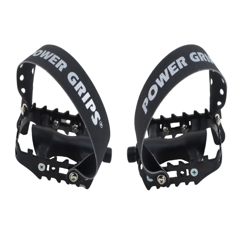 Power Grips Sport Pre-Assembled Strap/Pedal Kit, Black