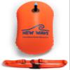 New Wave Swim Bubble for Open Water Swimmers and Triathletes - Swim Safety Buoy Float (Orange) view 1