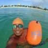 New Wave Swim Bubble for Open Water Swimmers and Triathletes - Swim Safety Buoy Float (Orange) view 3