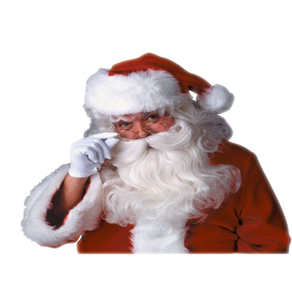 Rubies Adult Deluxe Santa Wig and Beard Set, White, One Size for Themed Parties and Halloween