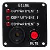 Skippers Three Compartment Bilge Alarm Panel, Customized Text, 12 v view 1