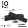 Caliber Marine Trailer Bunk Slides 23010, 3 x 15 inch, 10-Pack Black view 2
