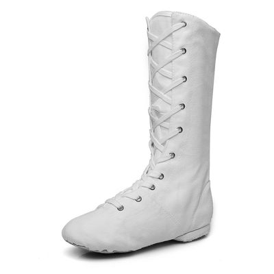MSMAX Adult Dance Boots High Top Ballet Jazz Dancing Sneakers White 8 M US Women